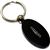 Black Aluminum Metal Oval Chrysler Logo Key Chain Fob Chrome Ring