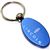 Blue Aluminum Metal Oval Lincoln Logo Key Chain Fob Chrome Ring