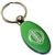 Green Aluminum Metal Oval Nissan Logo Key Chain Fob Chrome Ring