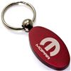 Burgundy Red Aluminum Metal Oval Mopar Logo Key Chain Fob Chrome Ring