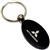 Black Aluminum Metal Oval Mitsubishi Logo Key Chain Fob Chrome Ring