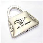 Ford Mustang Logo Metal Purse Shape Crystal Diamond Bling Key Chain Ring