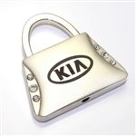 Kia Logo Metal Purse Shape Crystal Diamond Bling Key Chain Ring