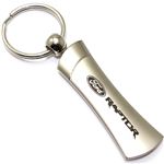 Ford Raptor Logo Metal Silver Chrome Blade Car Key Chain Ring Fob