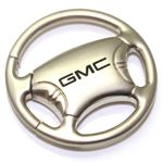 GMC Logo Metal Steering Wheel Shape Car Key Chain Ring Fob