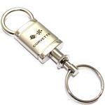 Chevy Corvette C3 Logo Metal Satin Chrome Valet Pull Apart Key Chain Ring Fob