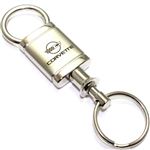 Chevy Corvette C4 Logo Metal Satin Chrome Valet Pull Apart Key Chain Ring Fob