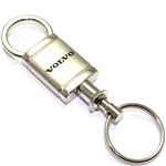 Volvo Logo Metal Satin Chrome Valet Pull Apart Key Chain Ring Fob