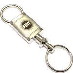 Fiat Logo Metal Satin Chrome Valet Pull Apart Key Chain Ring Fob