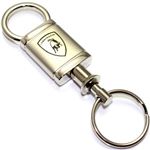 Lamborghini Logo Metal Satin Chrome Valet Pull Apart Key Chain Ring Fob