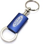 Ford Navy Blue Logo Metal Aluminum Valet Pull Apart Key Chain Ring Fob