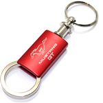 Ford Mustang GT Red Logo Metal Aluminum Valet Pull Apart Key Chain Ring Fob