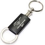 Ford Mustang GT Black Logo Metal Aluminum Valet Pull Apart Key Chain Ring Fob