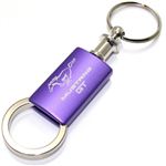 Ford Mustang GT Purple Logo Metal Aluminum Valet Pull Apart Key Chain Ring Fob