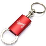 Ford Mustang Cobra Red Logo Metal Aluminum Valet Pull Apart Key Chain Ring Fob