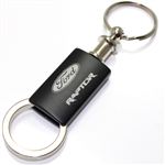 Ford Raptor Black Logo Metal Aluminum Valet Pull Apart Key Chain Ring Fob