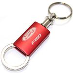 Ford F-150 Red Logo Metal Aluminum Valet Pull Apart Key Chain Ring Fob