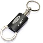 Ford F-150 Black Logo Metal Aluminum Valet Pull Apart Key Chain Ring Fob