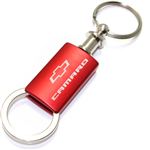 Chevrolet Camaro Red Logo Metal Aluminum Valet Pull Apart Key Chain Ring Fob