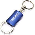 GMC Navy Blue Logo Metal Aluminum Valet Pull Apart Key Chain Ring Fob