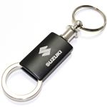 Suzuki Black Logo Metal Aluminum Valet Pull Apart Key Chain Ring Fob