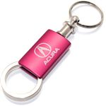 Acura Pink Logo Metal Aluminum Valet Pull Apart Key Chain Ring Fob