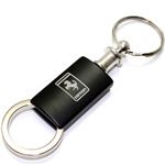 Ferrari Black Logo Metal Aluminum Valet Pull Apart Key Chain Ring Fob