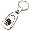 Genuine Saturn Logo Metal Chrome Tear Drop Key Chain Ring Fob