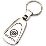 Genuine Buick Logo Metal Chrome Tear Drop Key Chain Ring Fob