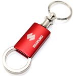 Suzuki Red Logo Metal Aluminum Valet Pull Apart Key Chain Ring Fob