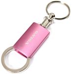 Volvo Pink Logo Metal Aluminum Valet Pull Apart Key Chain Ring Fob