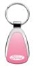 Genuine Ford Pink Logo Metal Chrome Tear Drop Key Chain Ring Fob