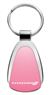 Genuine Dodge Stripes Pink Logo Metal Chrome Tear Drop Key Chain Ring Fob