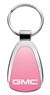 Genuine GMC Pink Logo Metal Chrome Tear Drop Key Chain Ring Fob