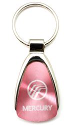 Genuine Mercury Pink Logo Metal Chrome Tear Drop Key Chain Ring Fob