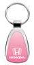 Genuine Honda Pink Logo Metal Chrome Tear Drop Key Chain Ring Fob