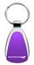 Genuine Dodge Stripes Purple Logo Metal Chrome Tear Drop Key Chain Ring Fob