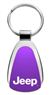 Genuine Jeep Purple Logo Metal Chrome Tear Drop Key Chain Ring Fob