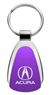 Genuine Acura Purple Logo Metal Chrome Tear Drop Key Chain Ring Fob