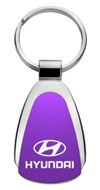 Premium Hyundai Purple Logo Metal Chrome Tear Drop Key Chain Ring Fob