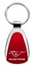 Genuine Ford Mustang Red Logo Metal Chrome Tear Drop Key Chain Ring Fob