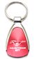 Genuine Ford Mustang GT Red Logo Metal Chrome Tear Drop Key Chain Ring Fob