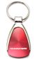 Genuine Dodge Red Logo Metal Chrome Tear Drop Key Chain Ring Fob