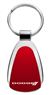 Genuine Dodge Stripes Red Logo Metal Chrome Tear Drop Key Chain Ring Fob