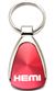 Genuine Dodge Hemi Red Logo Metal Chrome Tear Drop Key Chain Ring Fob