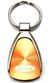 Genuine Ford Orange Logo Metal Chrome Tear Drop Key Chain Ring Fob