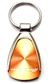 Genuine Dodge Stripes Orange Logo Metal Chrome Tear Drop Key Chain Ring Fob