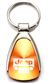 Genuine Jeep Grille Orange Logo Metal Chrome Tear Drop Key Chain Ring Fob