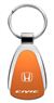 Genuine Honda Civic Orange Logo Metal Chrome Tear Drop Key Chain Ring Fob