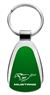 Genuine Ford Mustang Aqua Green Logo Metal Chrome Tear Drop Key Chain Ring Fob